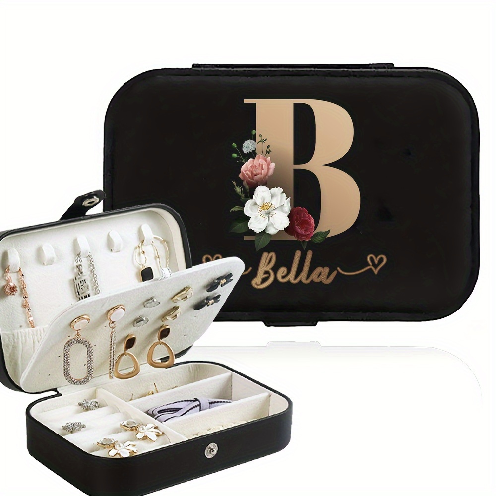Customized Faux Leather Jewelry Case for Travel, Organizer